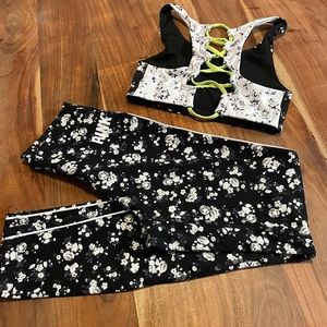Pink Victoria’s Secret ultimate floral leggings and sports bra